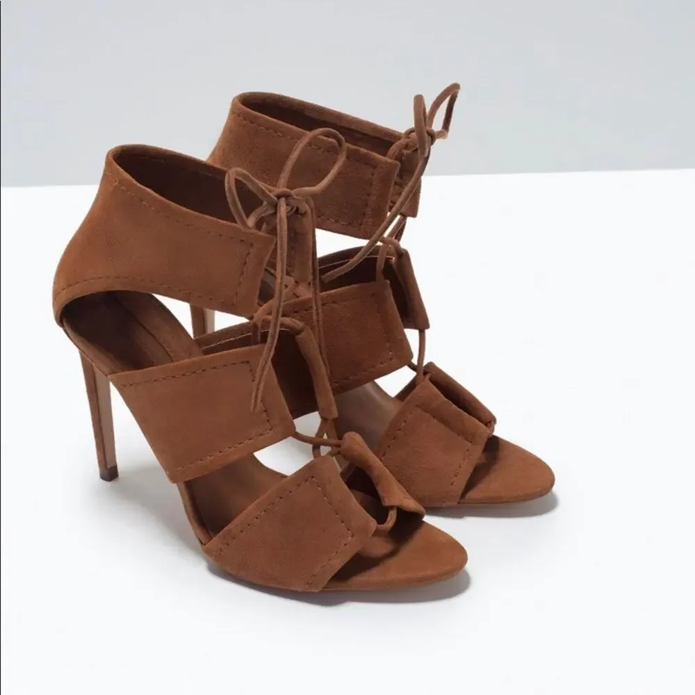 ZARA WRAP AROUND LEATHER SANDAL